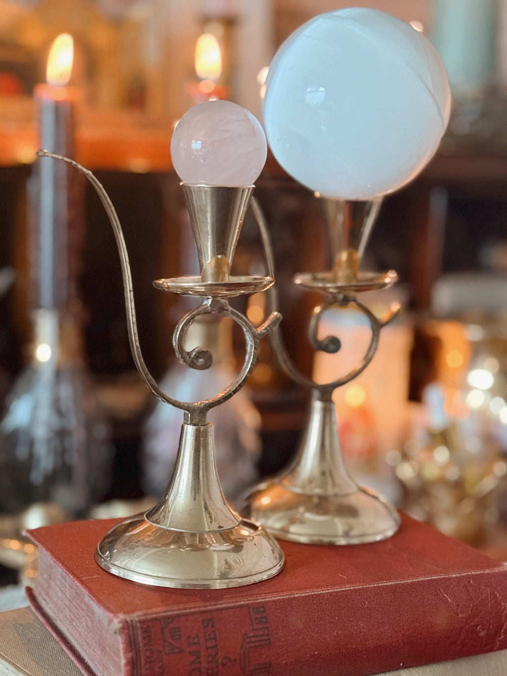 Vintage Pair of Brass Candlestick Holders