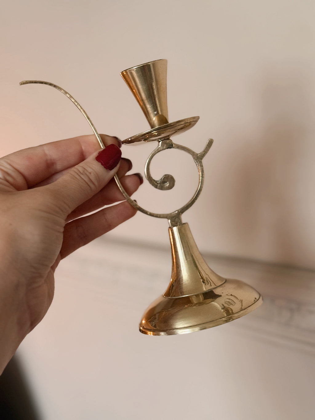 Vintage Pair of Brass Candlestick Holders