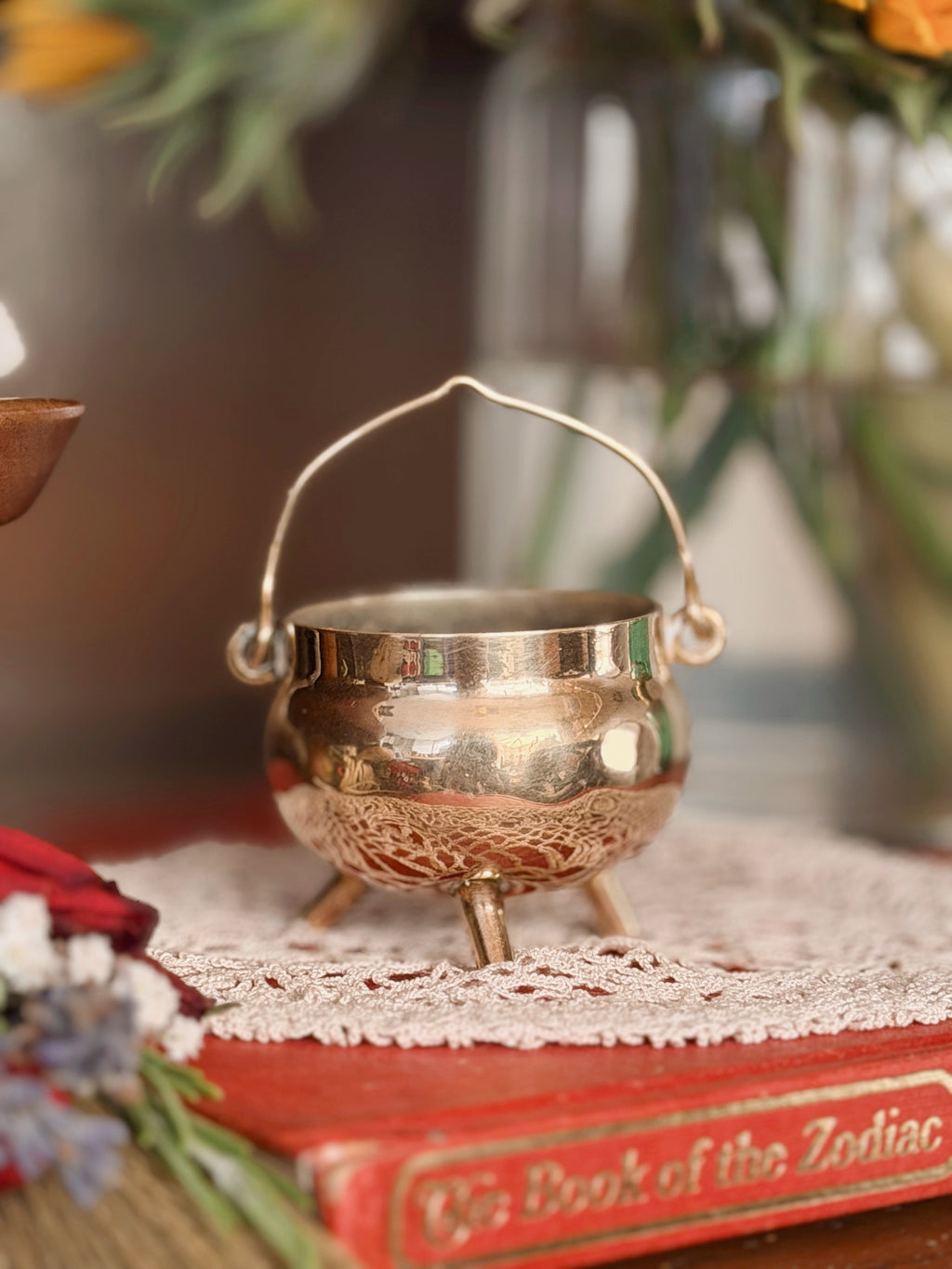 Vintage Brass Mini Cauldron