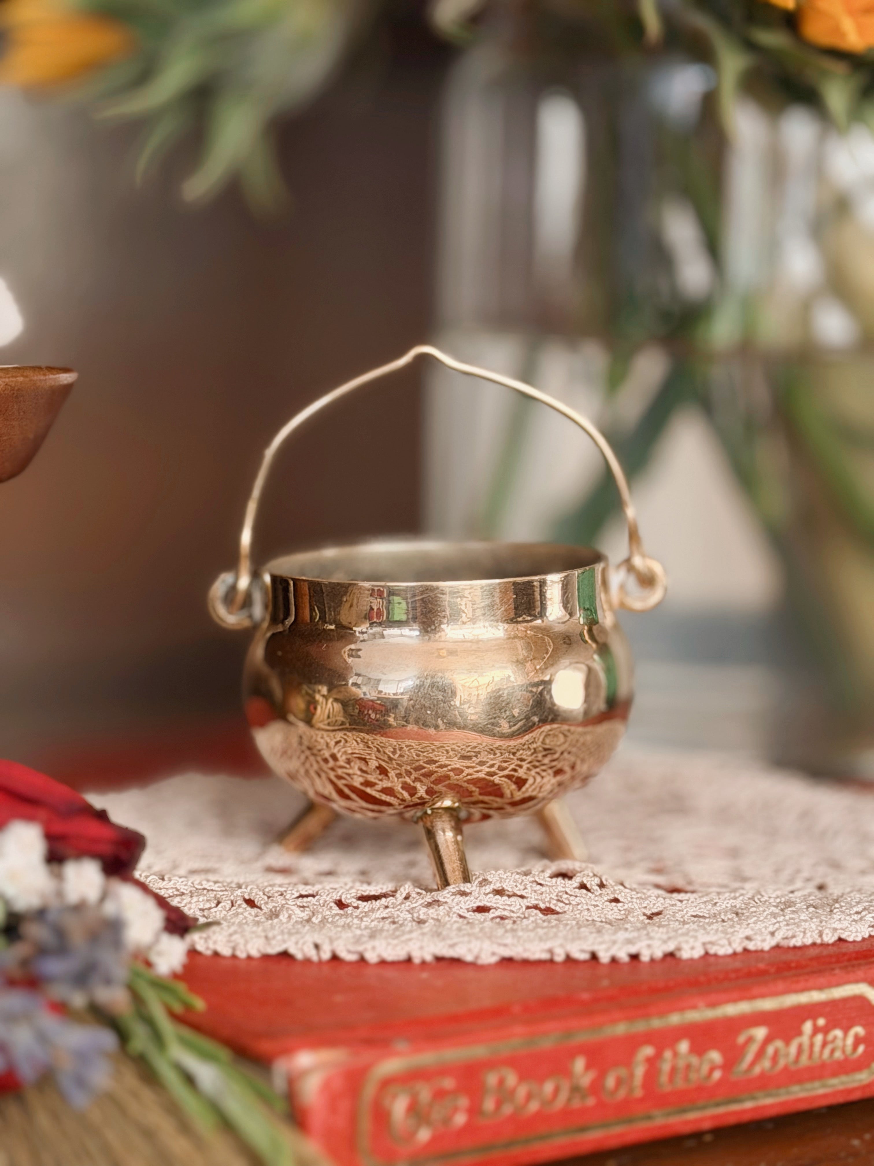 Vintage Brass Mini Cauldron
