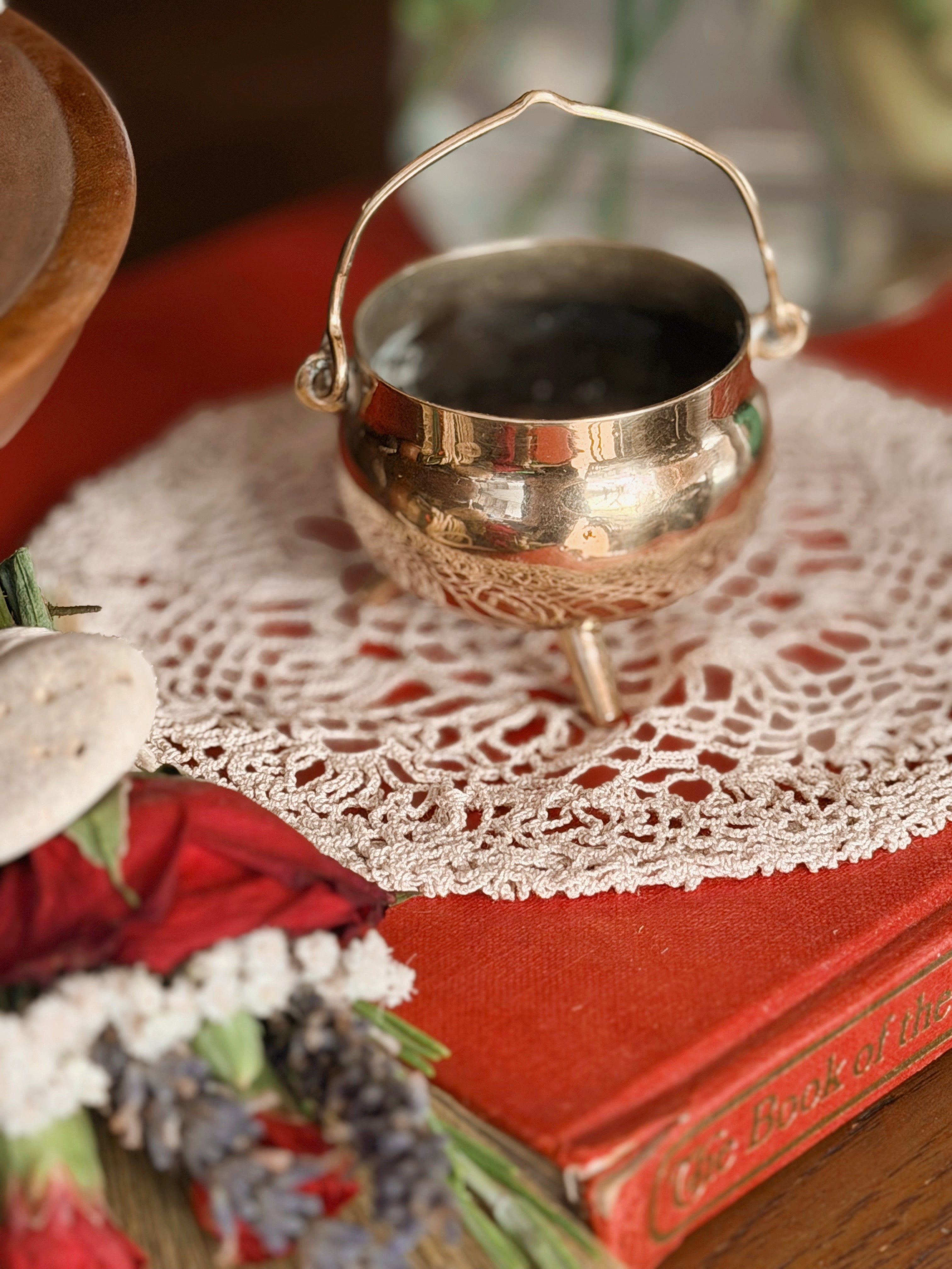 Vintage Brass Mini Cauldron