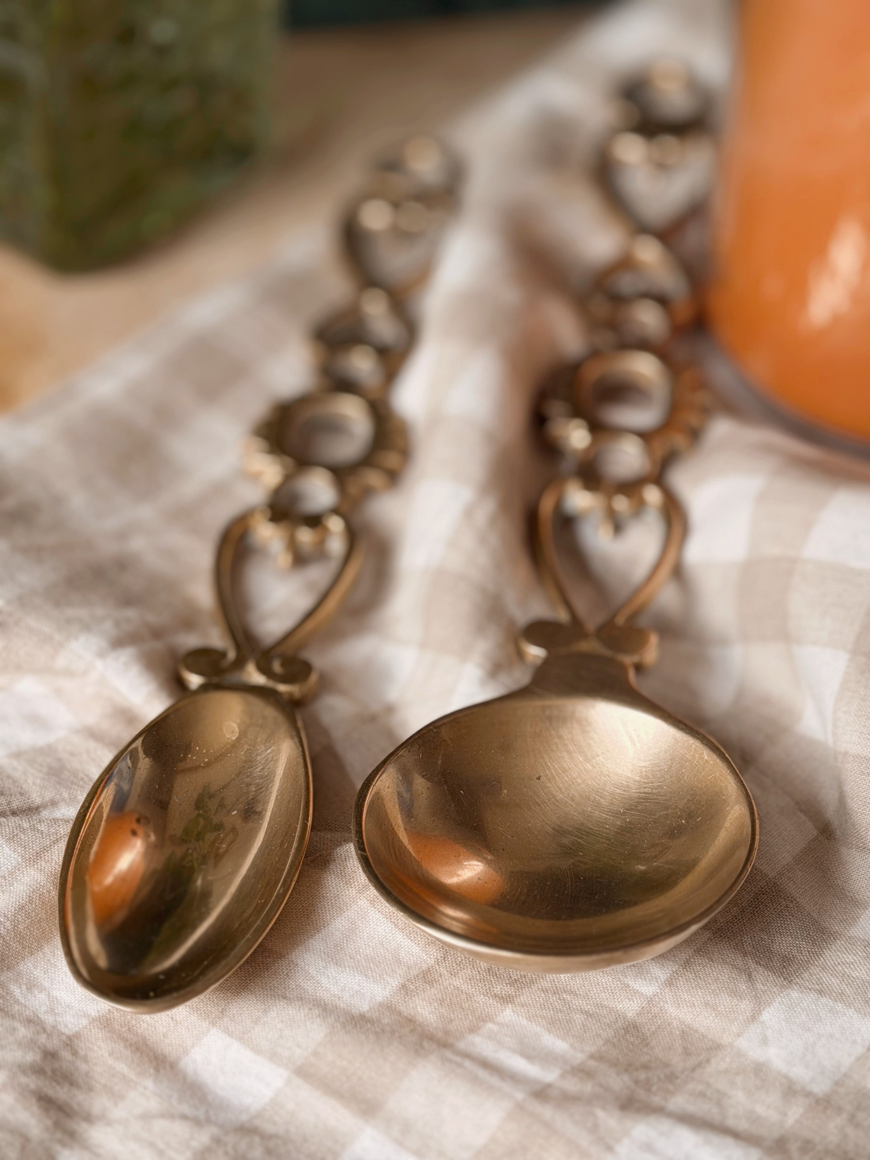 Vintage Brass Love Spoon
