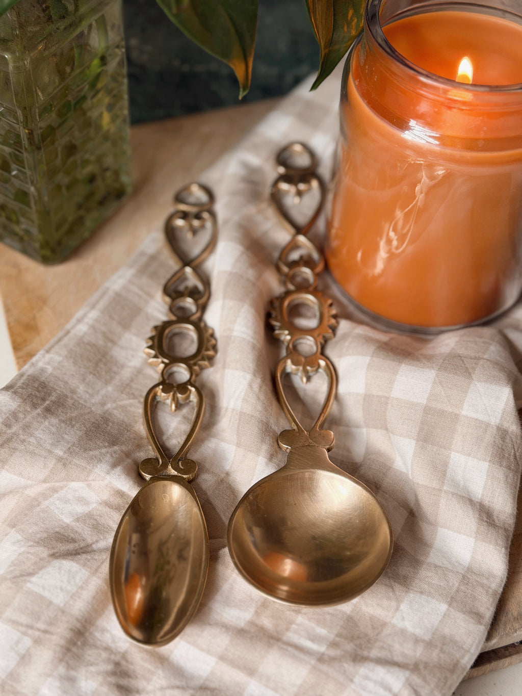 Vintage Brass Love Spoon
