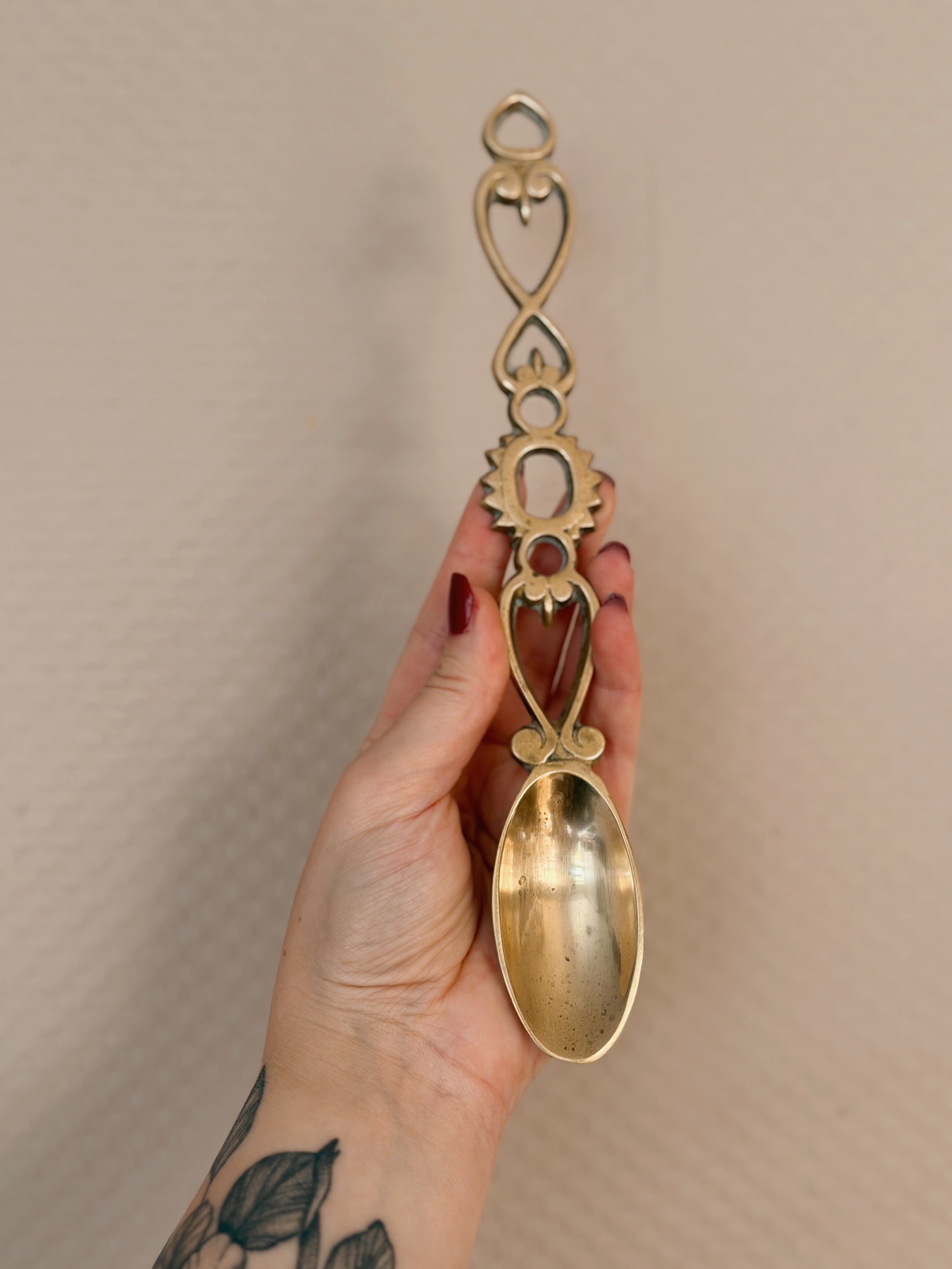 Vintage Brass Love Spoon