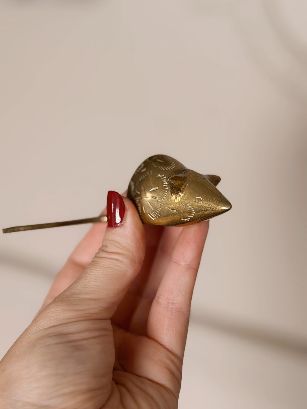 Vintage Mini Brass Mouse
