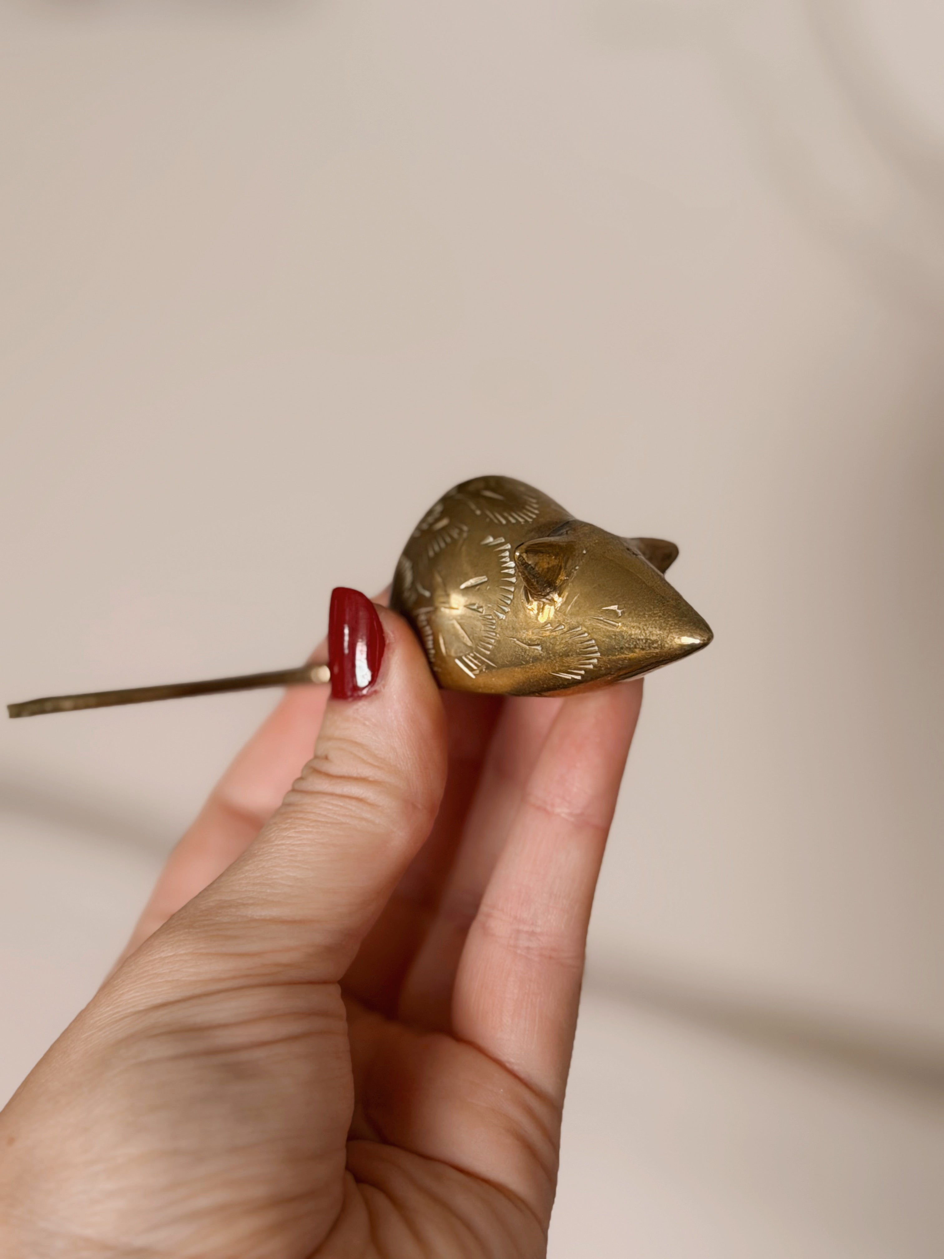 Vintage Mini Brass Mouse