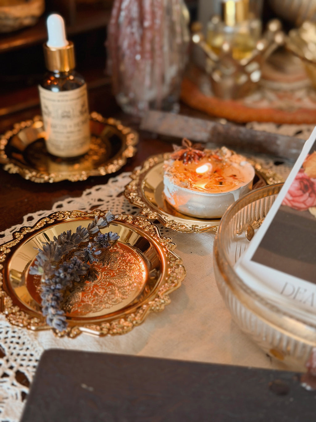 Mini Gold Metal Spell Plate