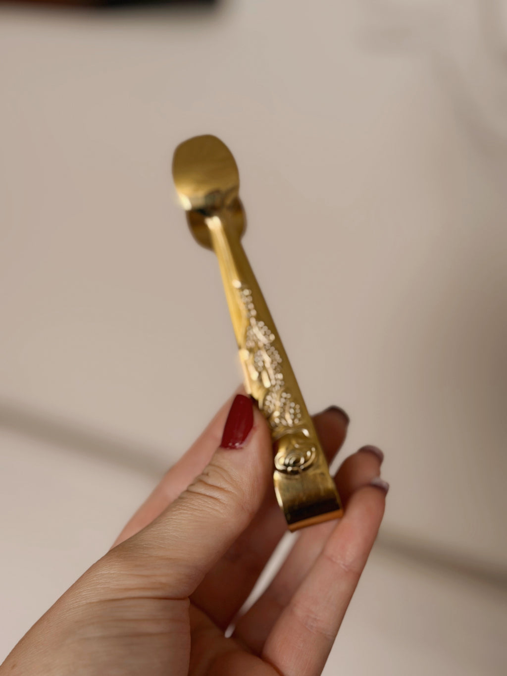 Gold Floral Charcoal Disc Tongs