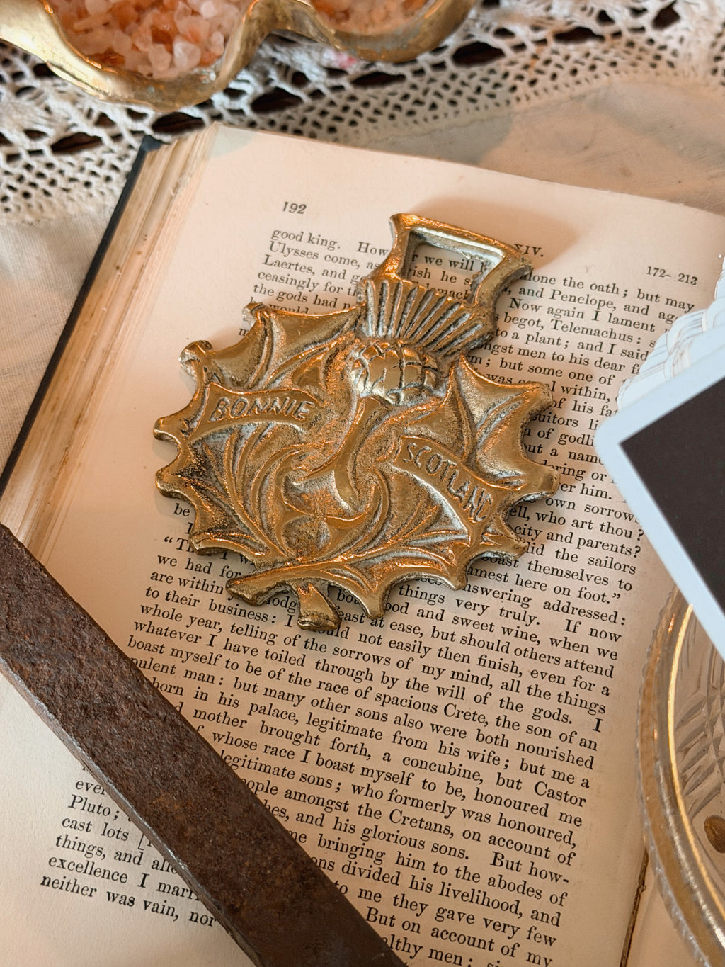 Vintage "Bonnie Scotland" Brass Medallion