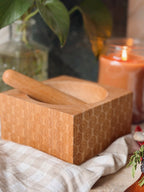 Vintage Wood Mortar + Pestle