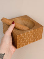 Vintage Wood Mortar + Pestle