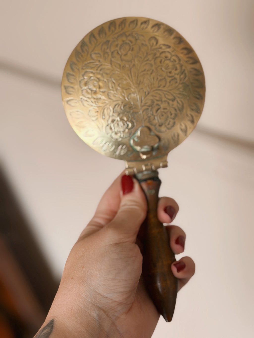 Vintage Brass Floral Incense Burner