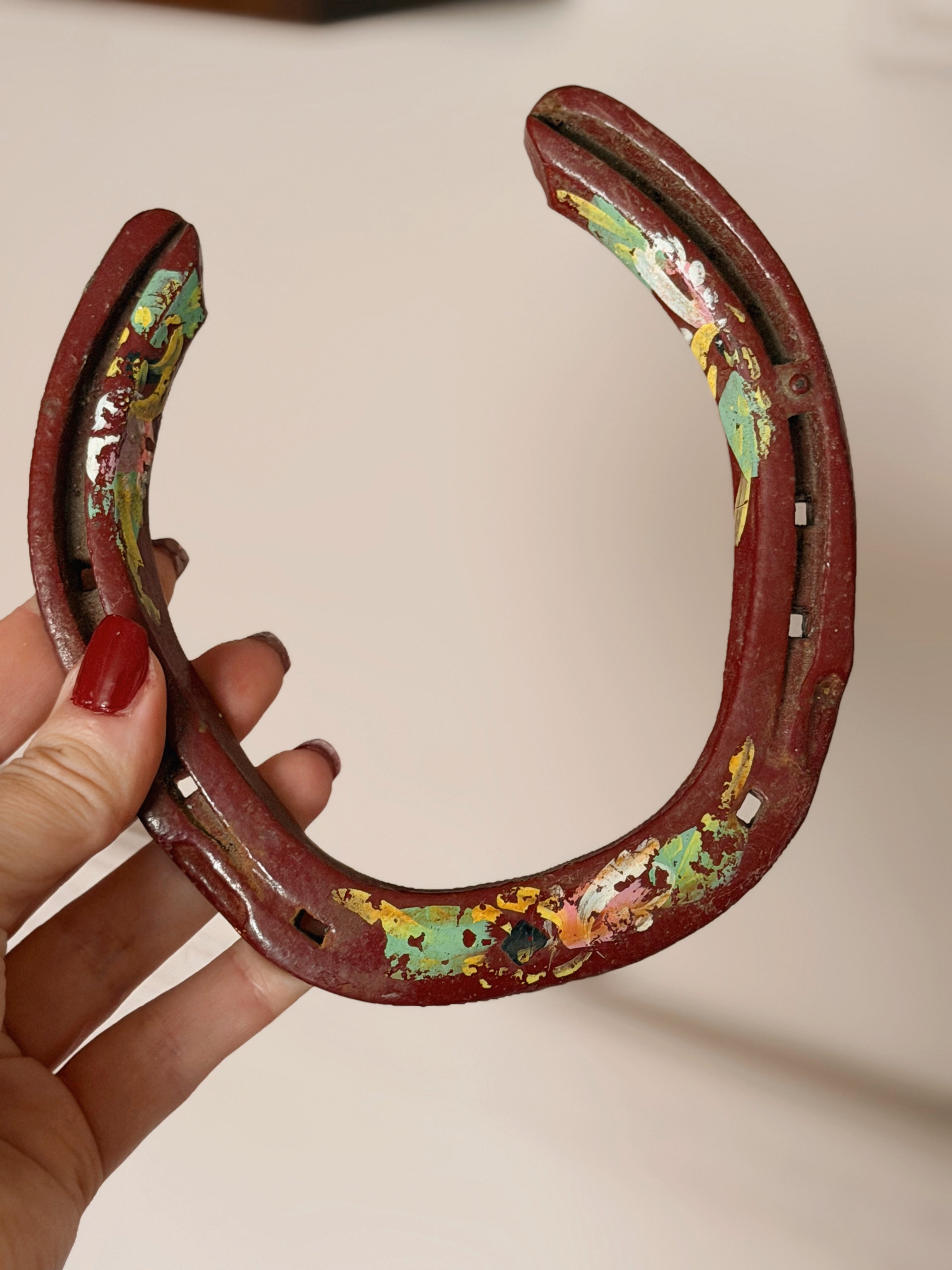 Vintage Handpainted Iron Horseshoe