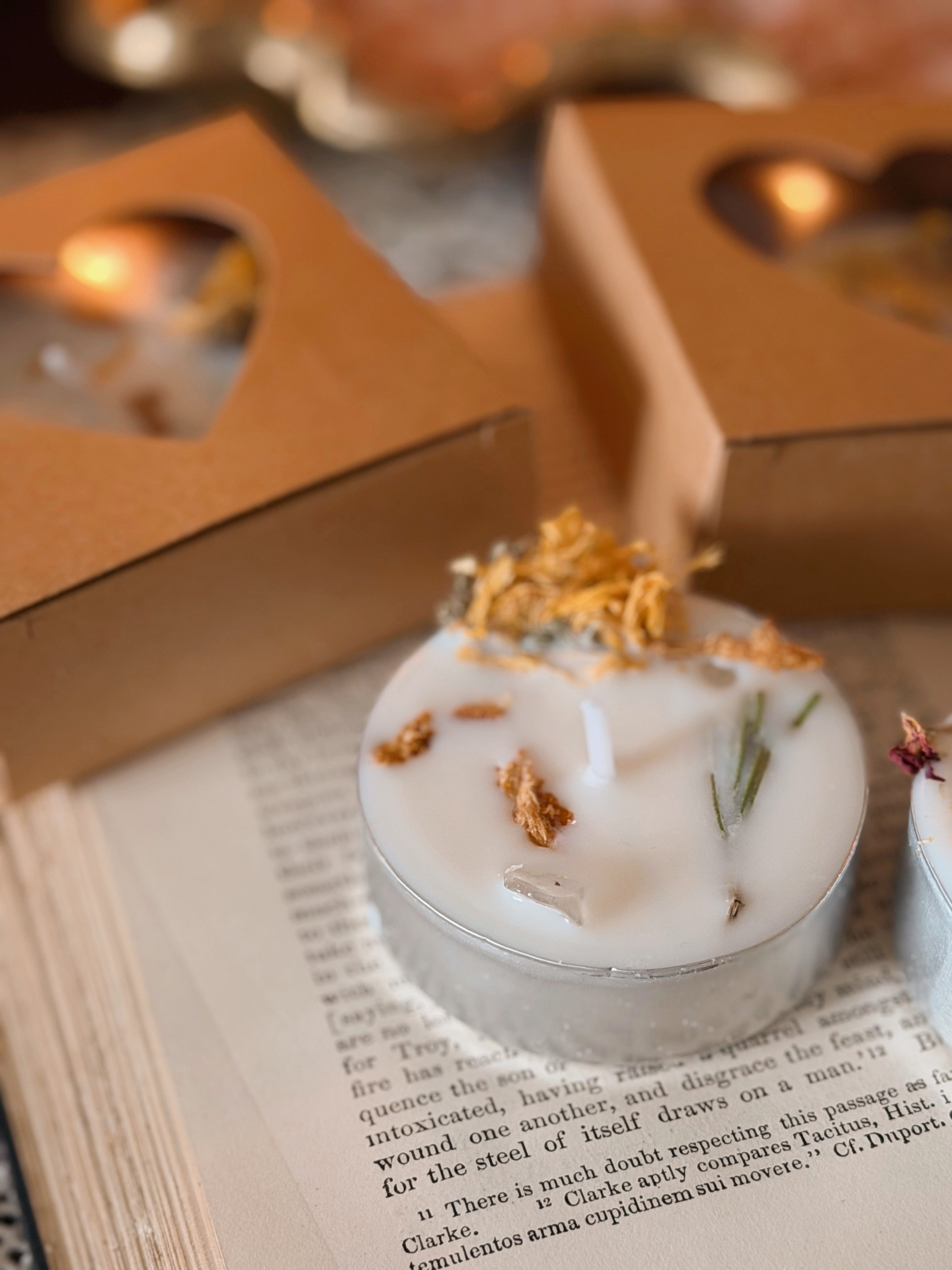 A Day At The Hearth Tealight Spell Candle Trio