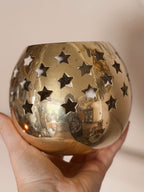 Vintage Brass Large Star Candle Holder