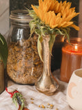 Vintage Brass Floral Bud Vase