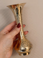 Vintage Brass Floral Bud Vase