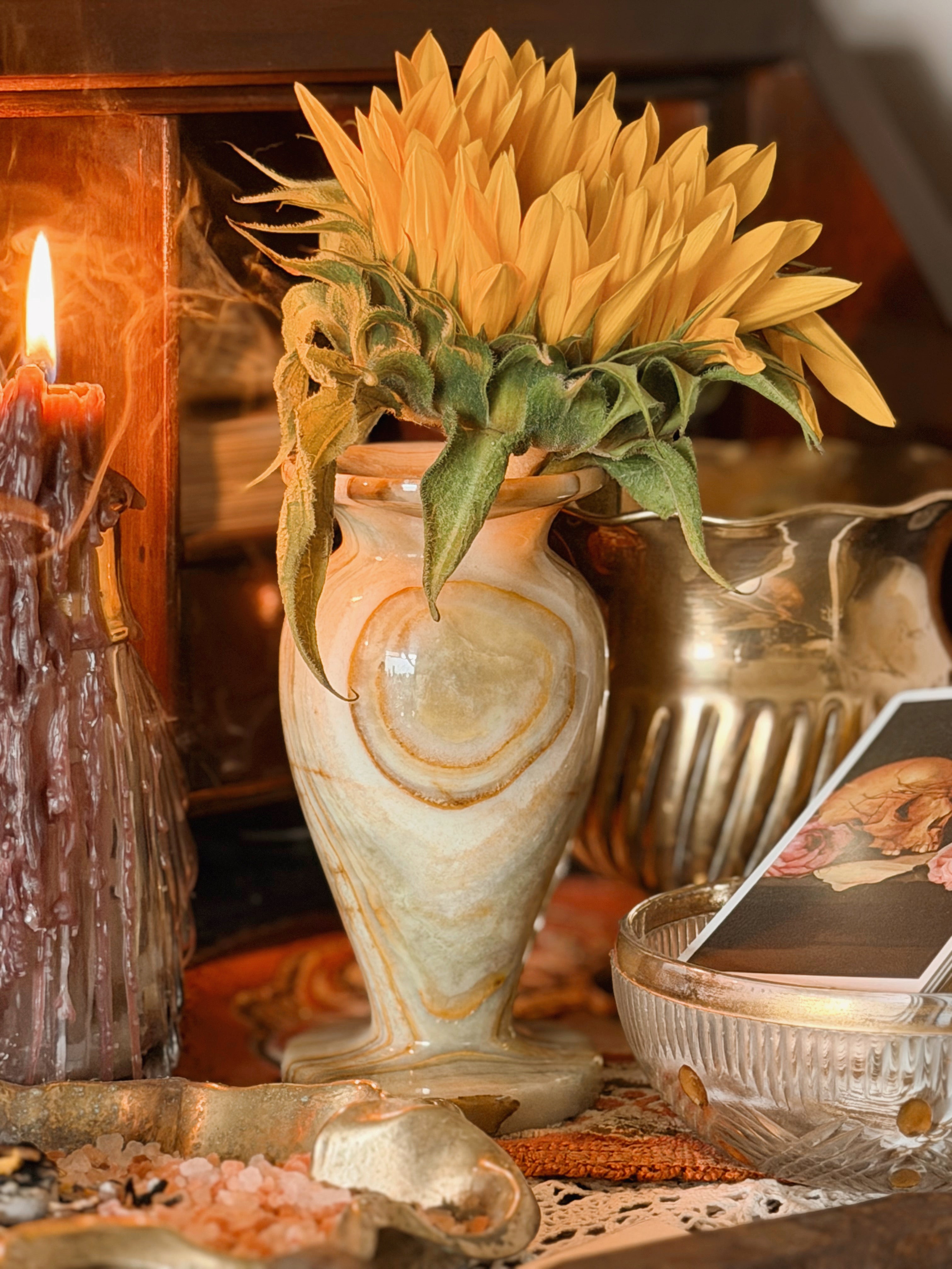 Vintage Large Onyx Vase (UK ONLY)