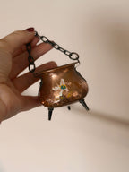 Vintage Handpainted Copper Cauldron