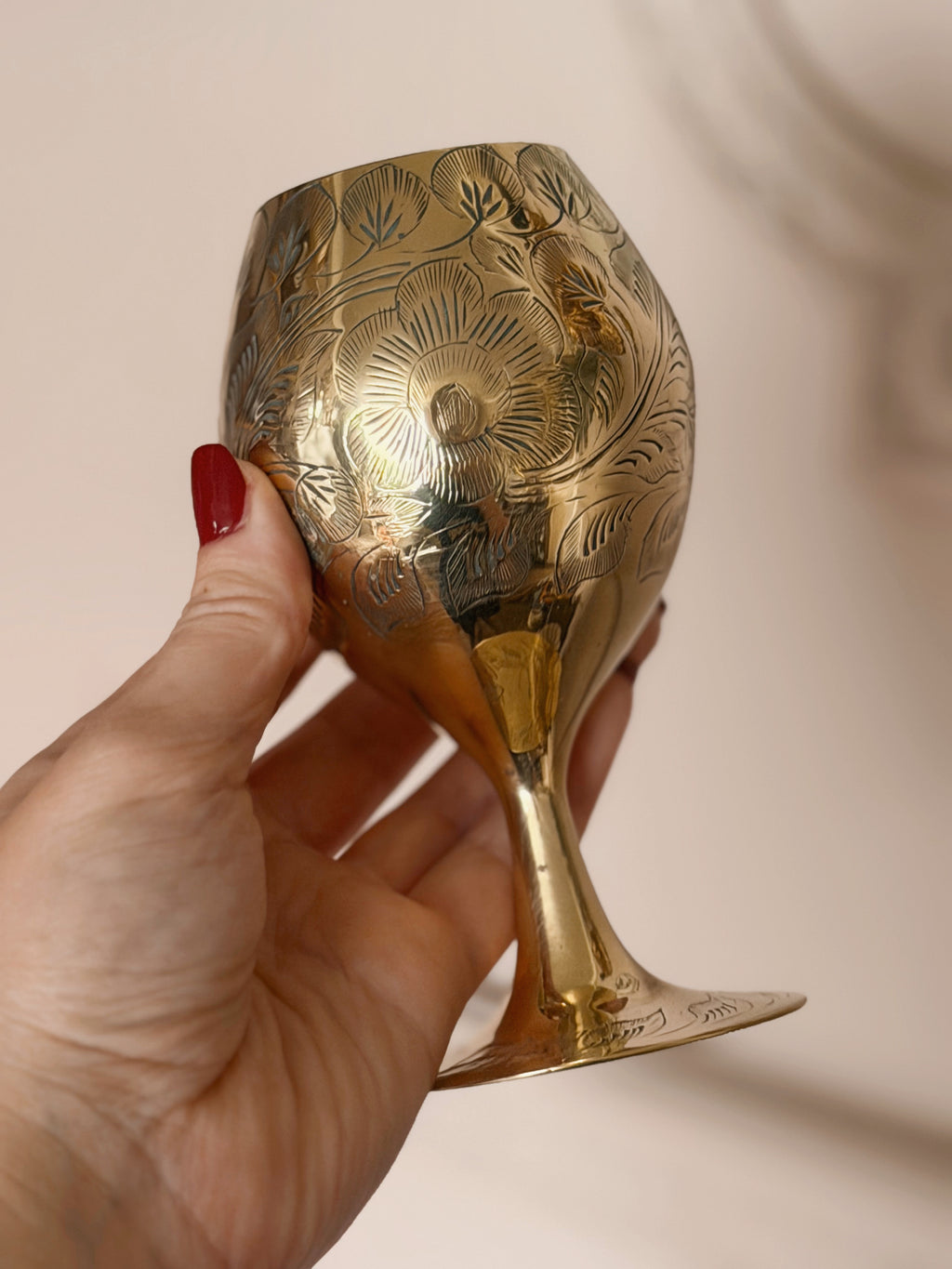 Vintage Pair of Brass Goblets