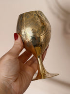 Vintage Pair of Brass Goblets