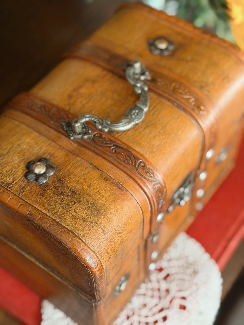 Vintage Wooden Trunk Storage Box (UK ONLY)