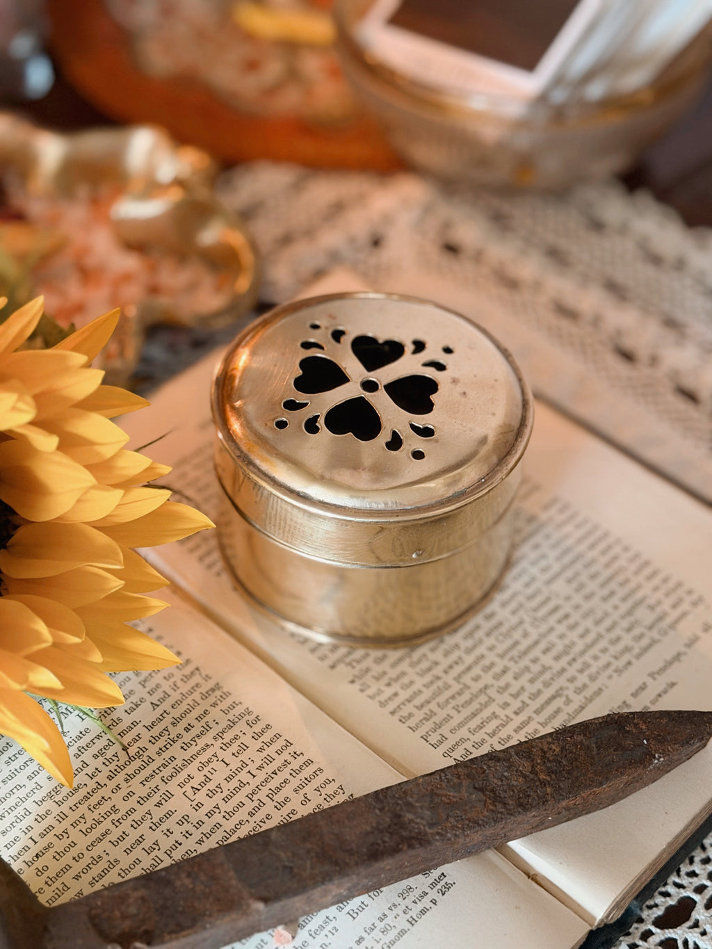 Vintage Brass Trinket Box