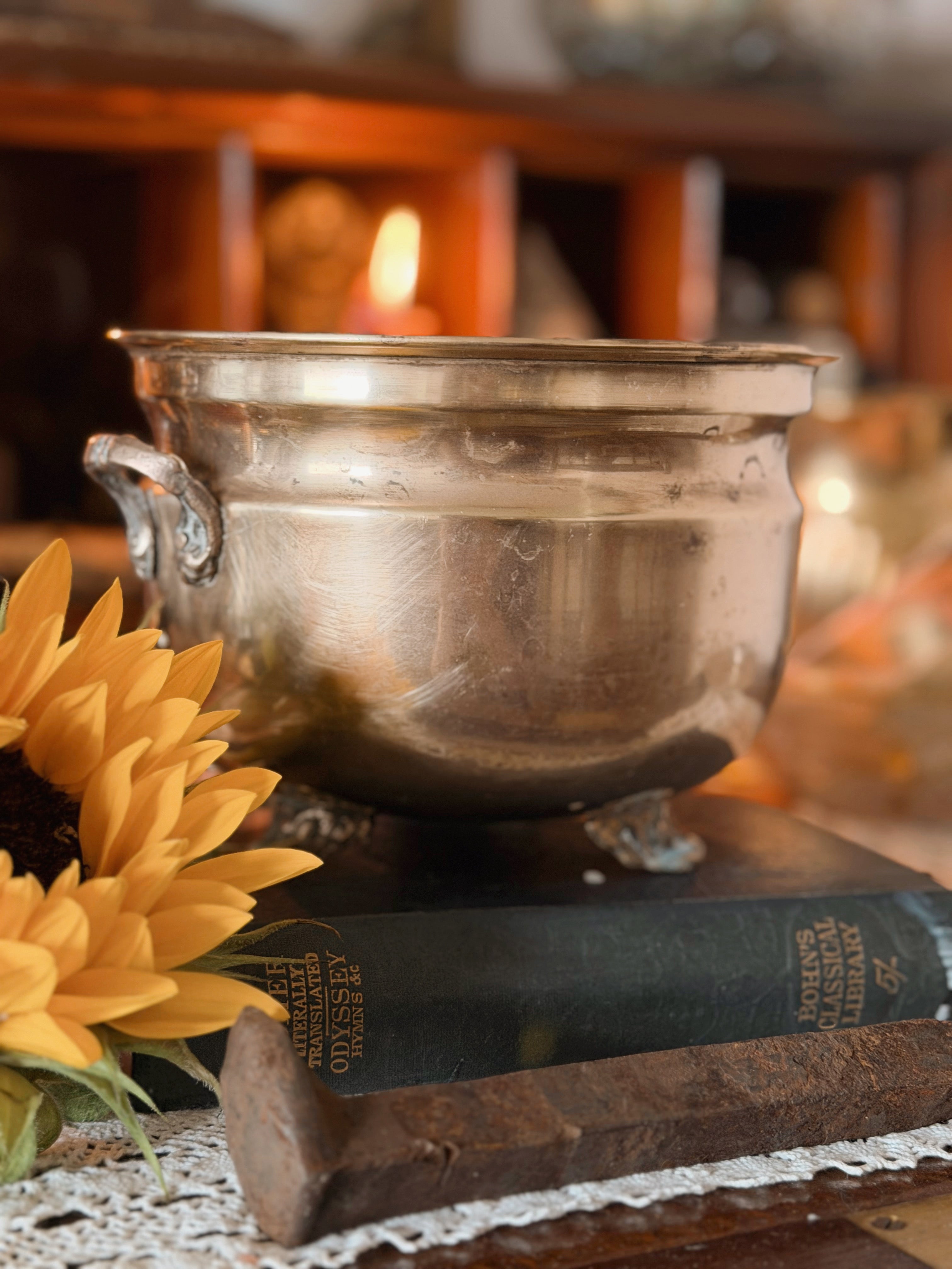Vintage Brass Cauldron
