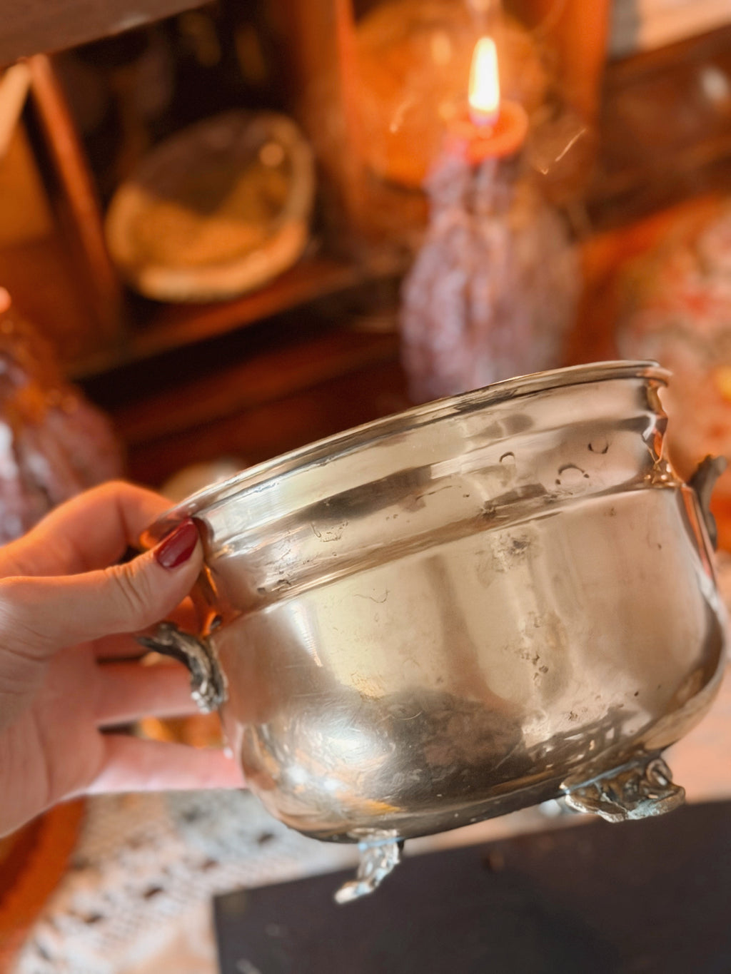 Vintage Brass Cauldron