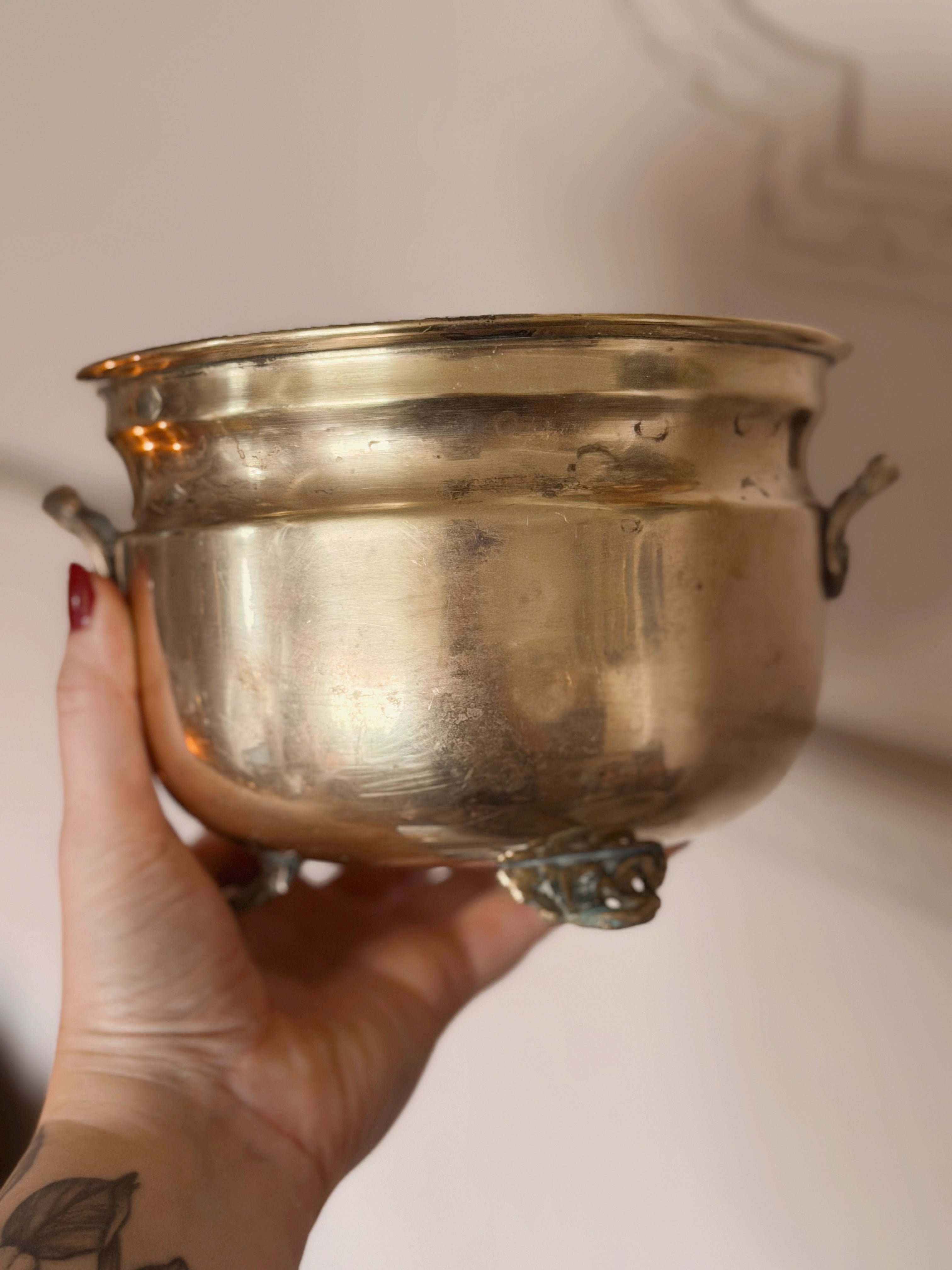 Vintage Brass Cauldron