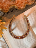 Vintage Brass + Enamel Horseshoe