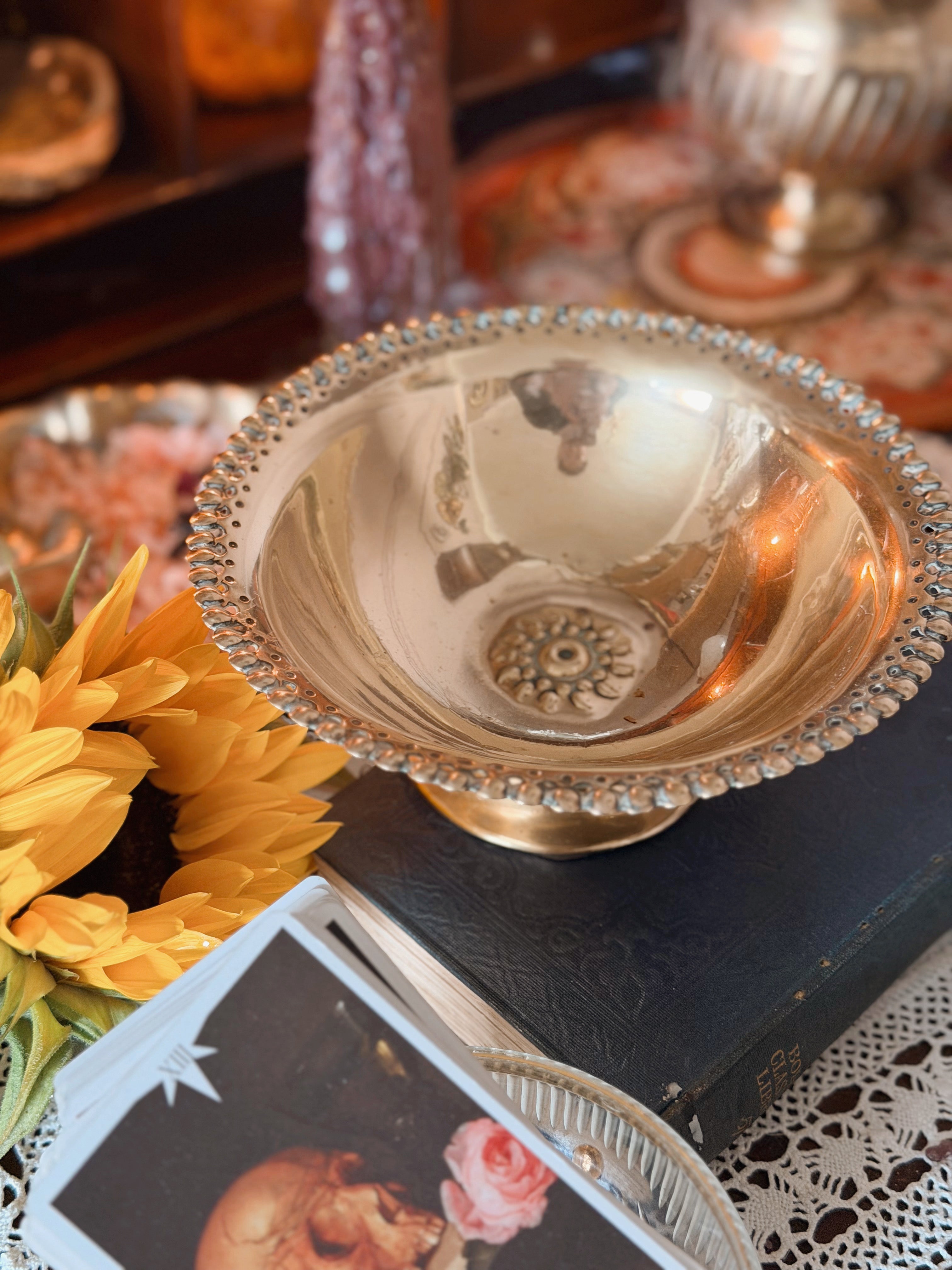 Vintage Brass Sun Bowl
