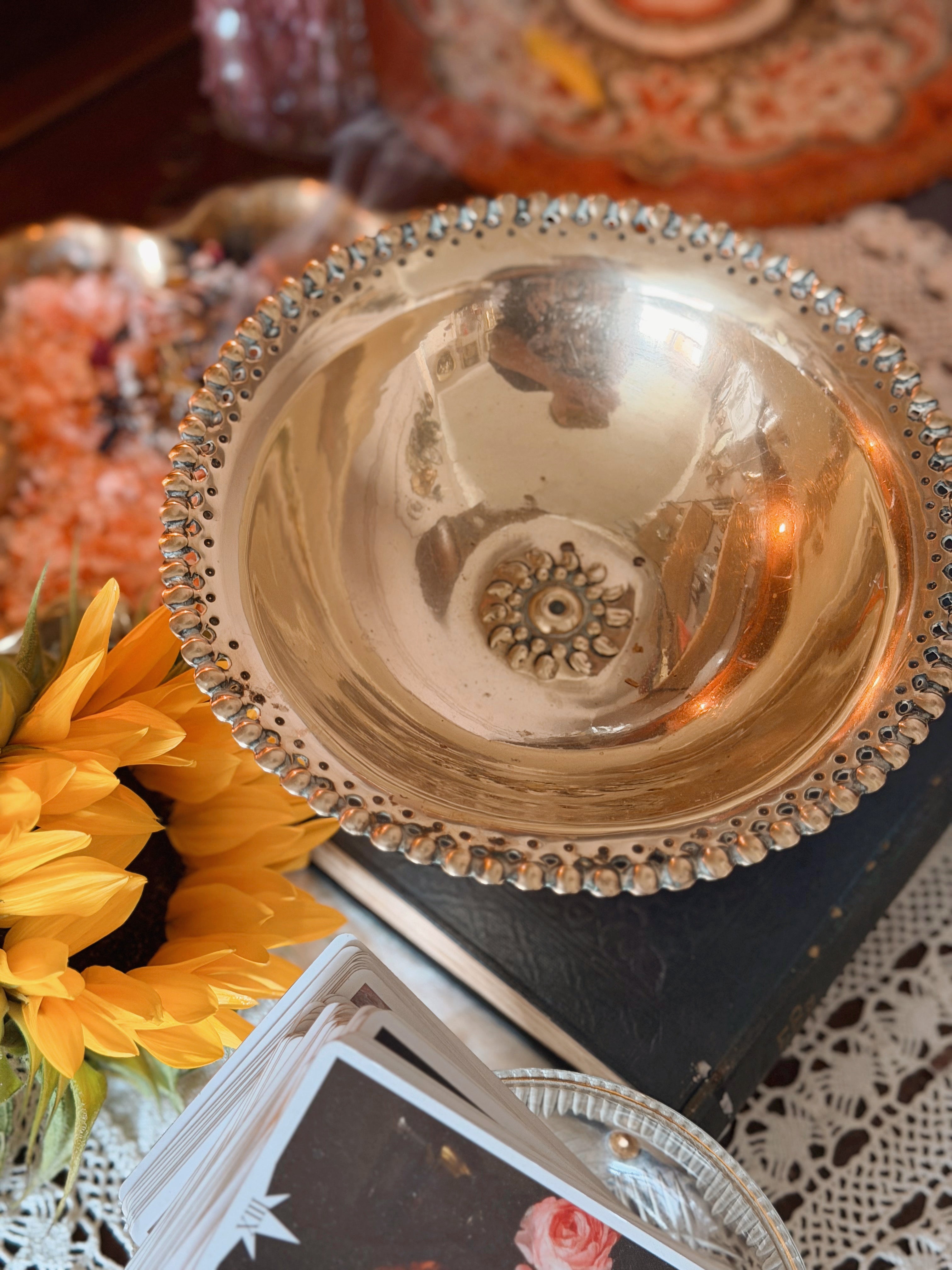 Vintage Brass Sun Bowl