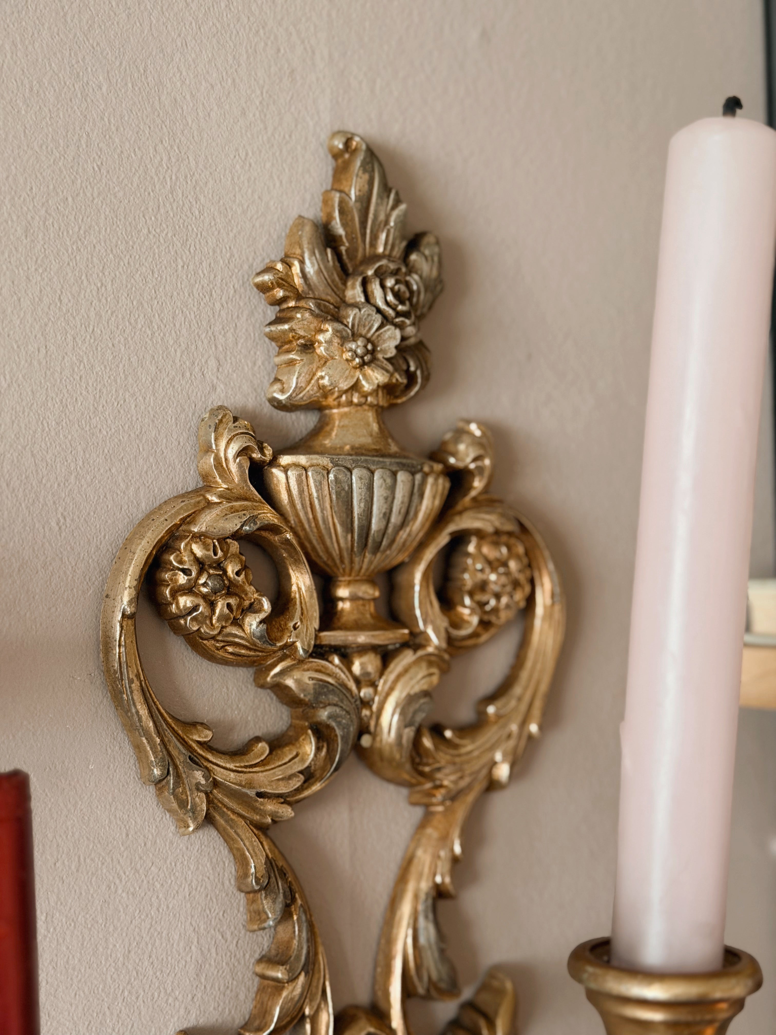 Vintage Gold Candle Wall Sconce (UK ONLY)