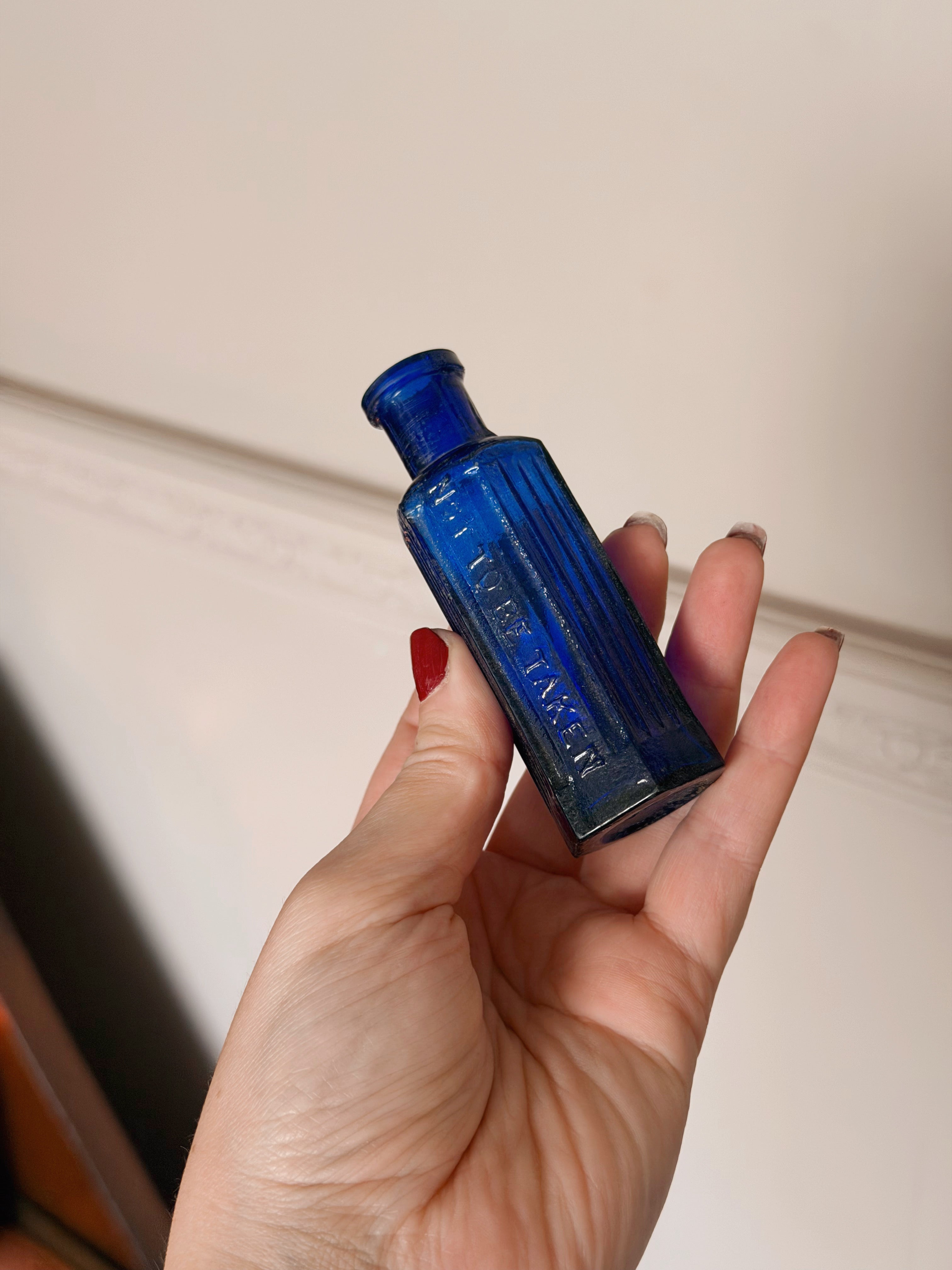 Antique Cobalt Blue Poison Bottle