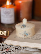Vintage Onyx Floral Trinket Pot