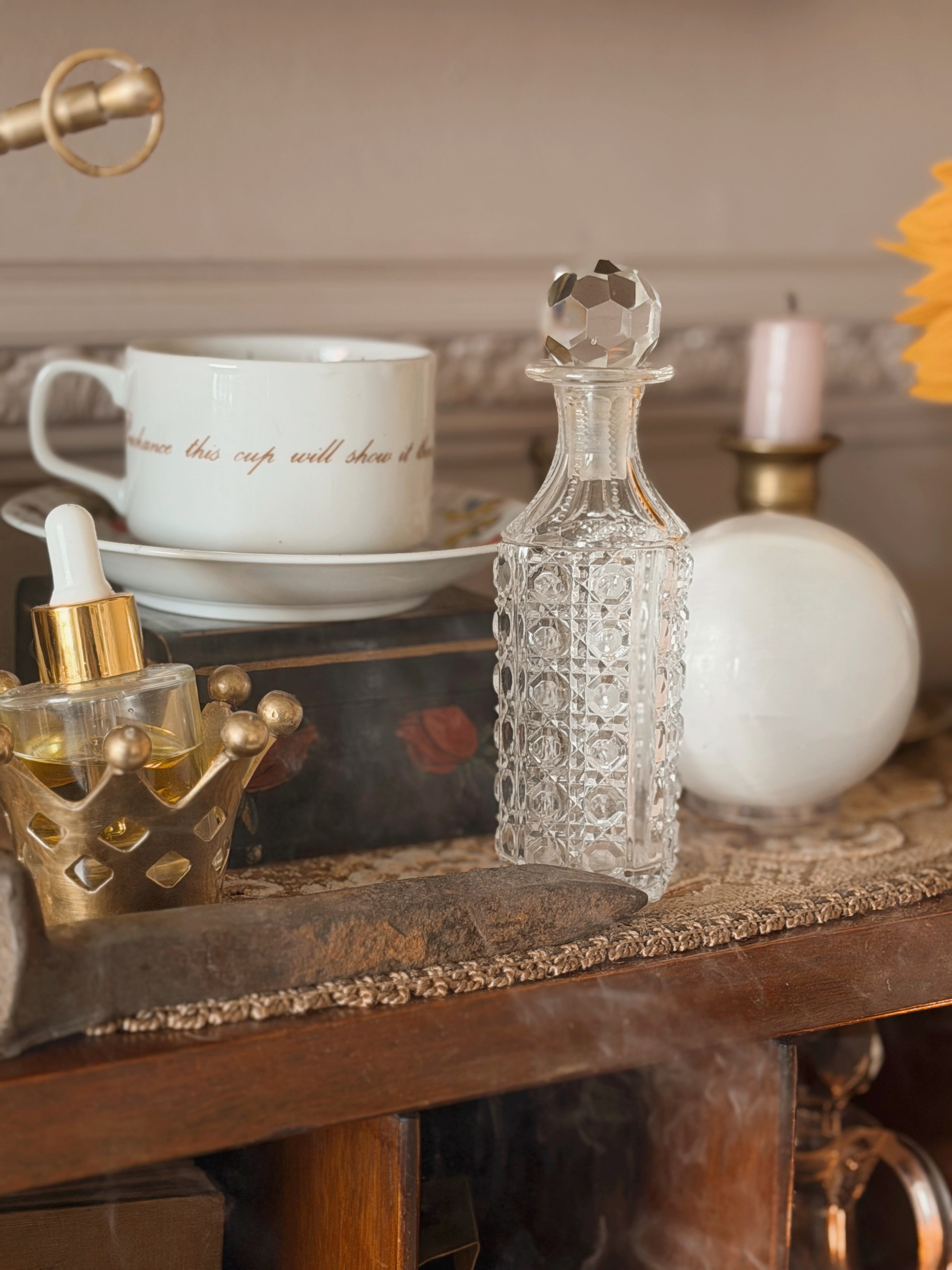 Vintage Crystal Glass Decanter Bottle