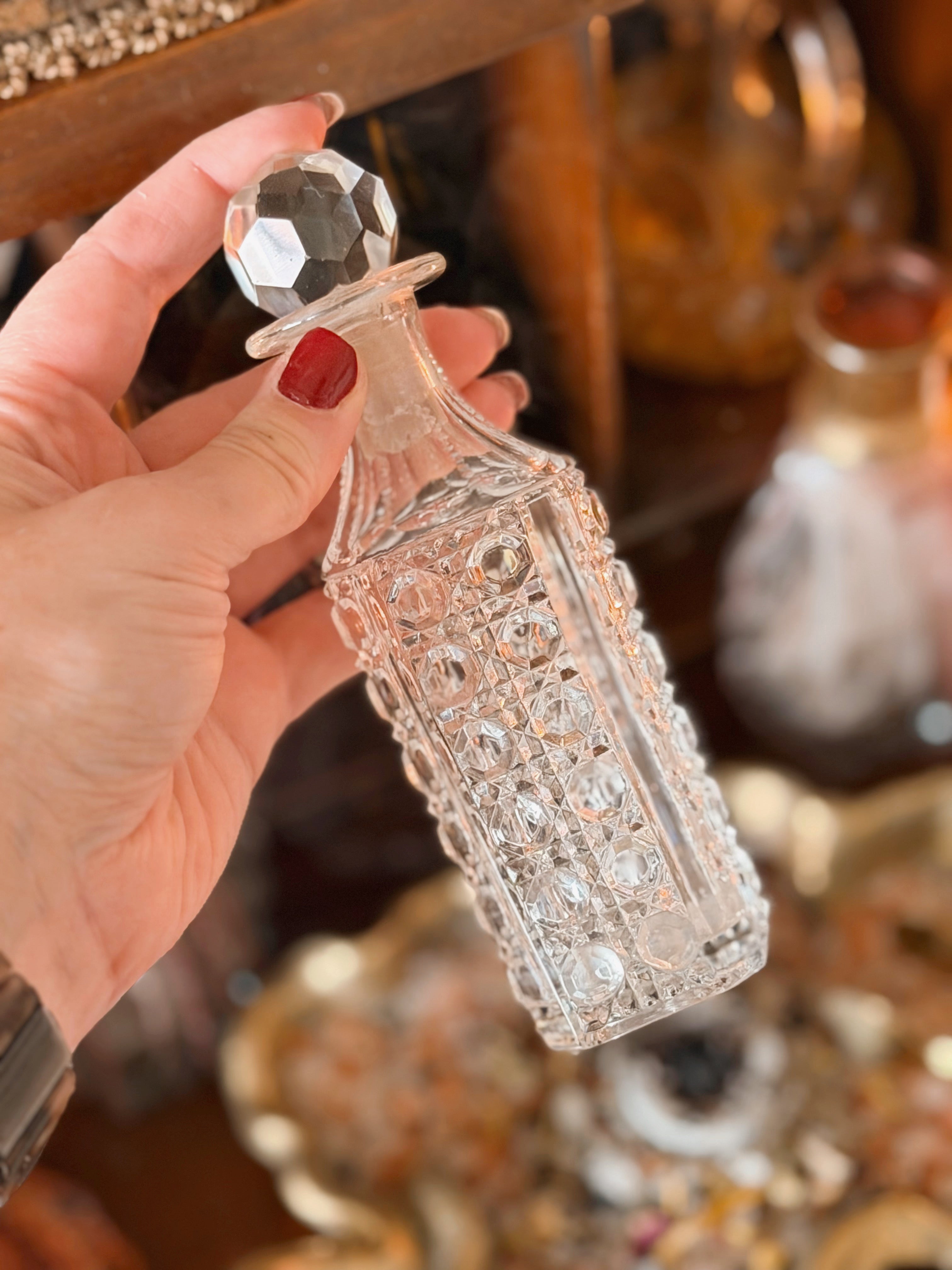 Vintage Crystal Glass Decanter Bottle