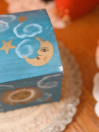 Vintage Celestial Wooden Trunk