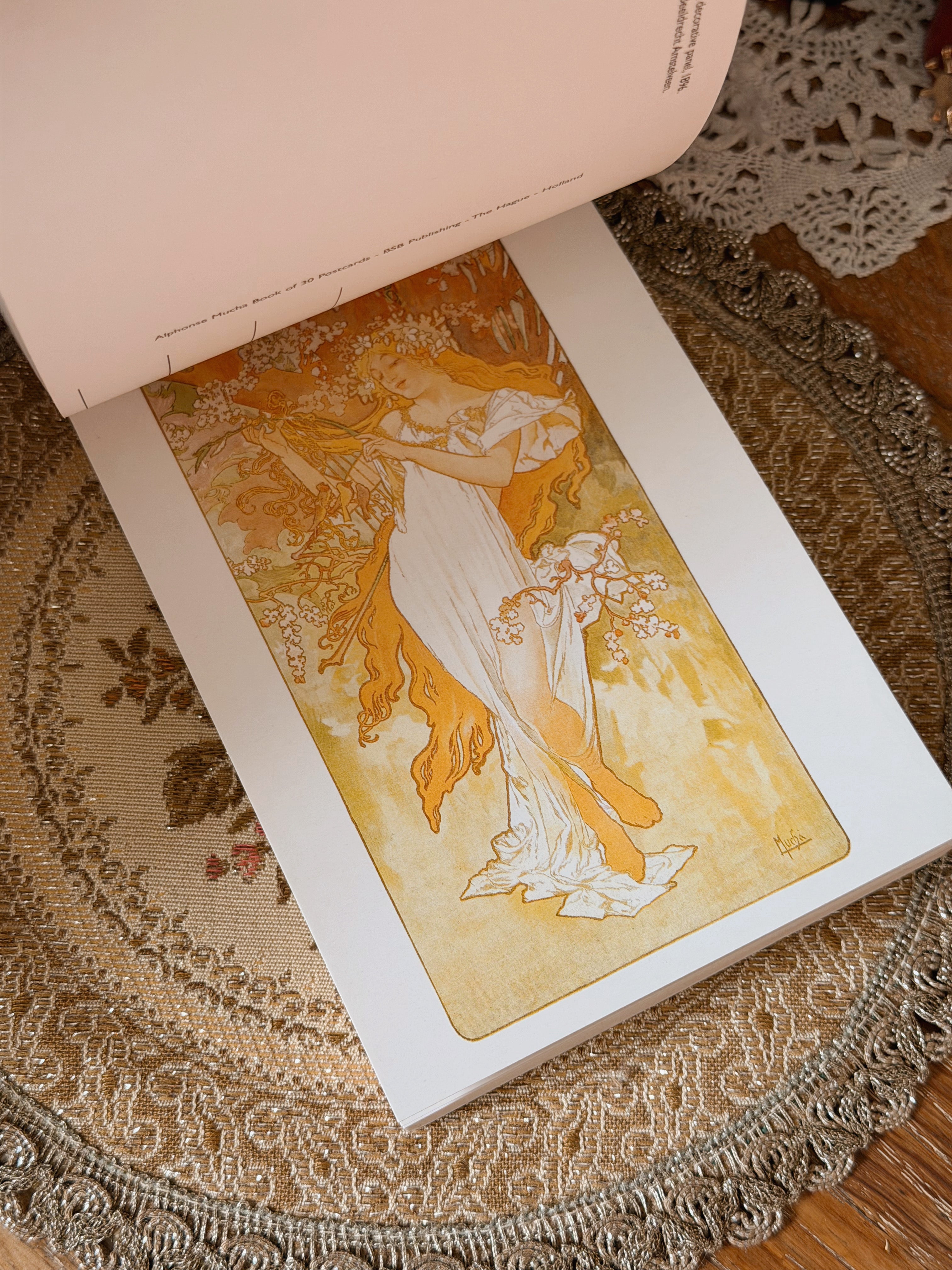 Vintage Alphonse Mucha Book of Postcards