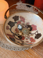 Vintage Brass + Enamel Trinket Dish