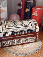 Vintage Mother of Pearl Trunk Storage Box