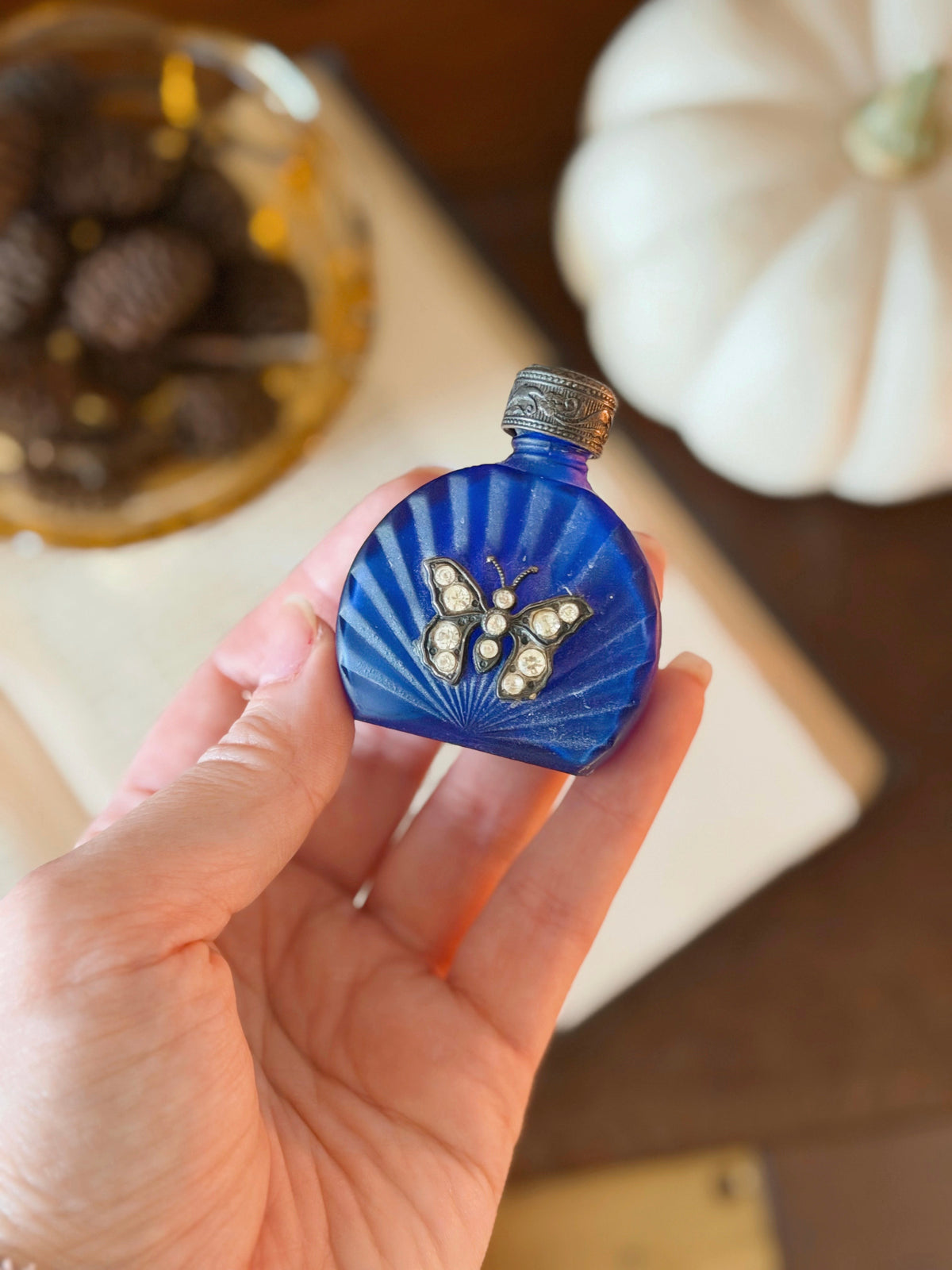 Vintage Cobalt Glass Perfume Bottle