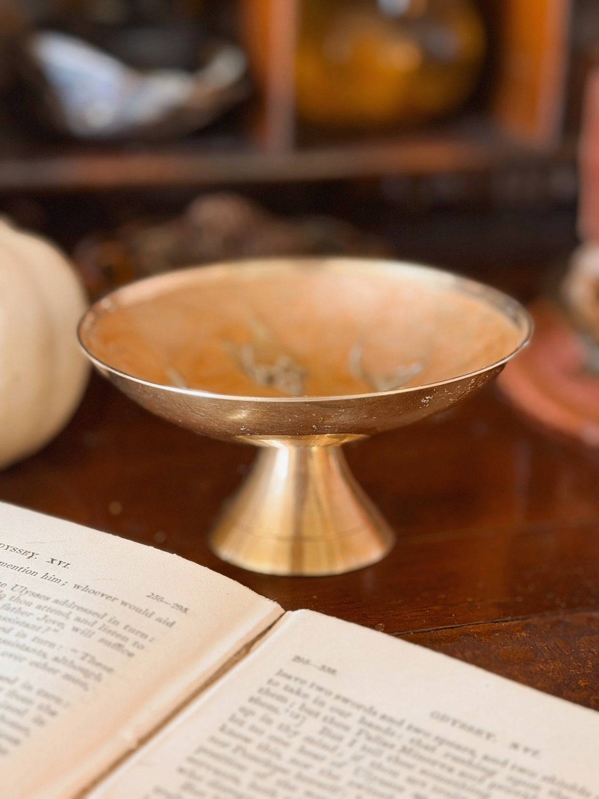 Vintage Brass + Enamel Trinket Dish