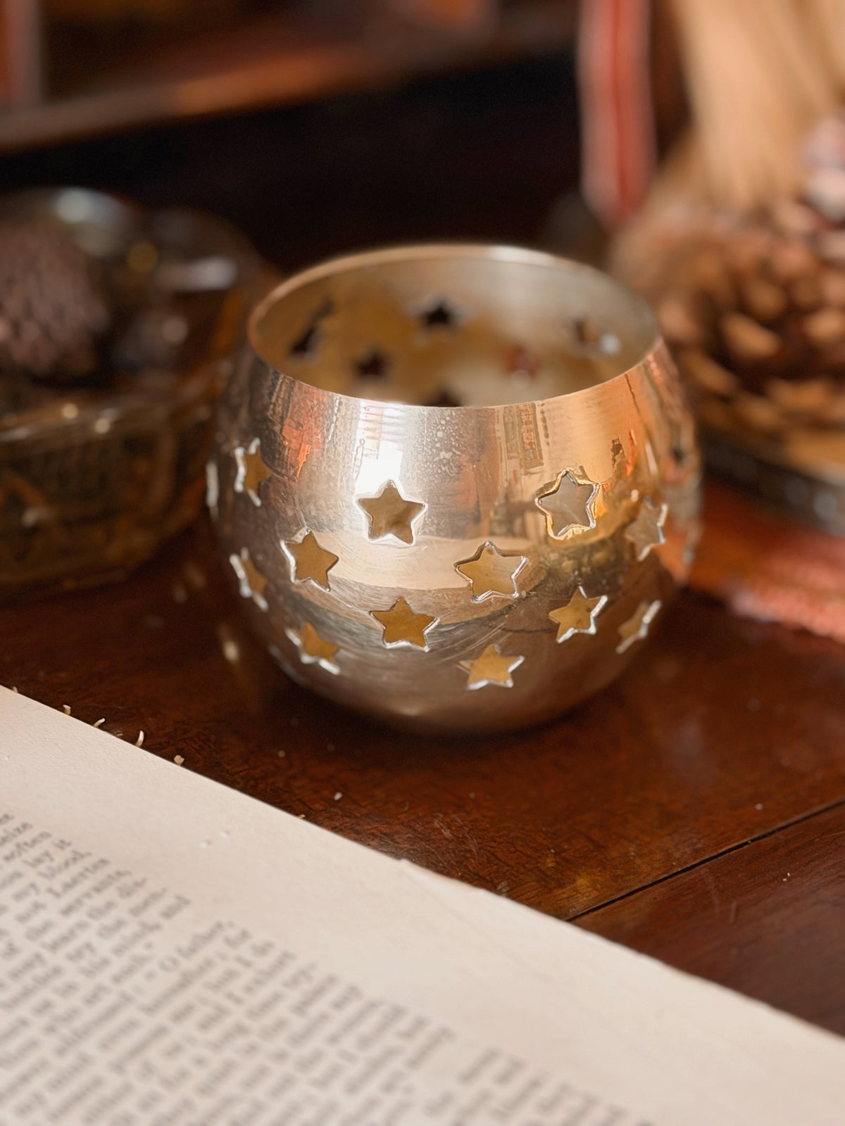 Vintage Brass Star Tealight Holder