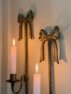 Vintage Brass Bow Wall Candle Sconces (UK ONLY)