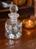 Vintage Glass Floral Decanter