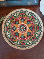 Vintage Brass + Enamel Plate