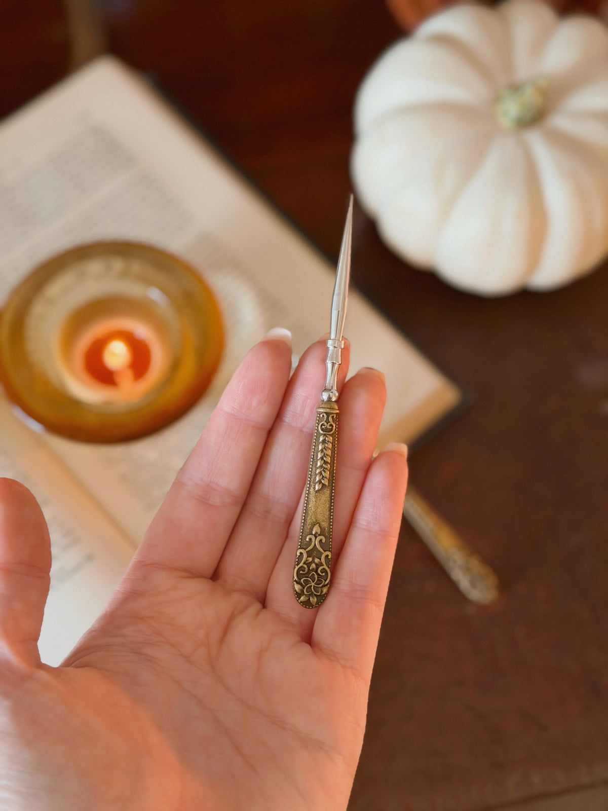 Ornate Metal Candle Scribe