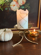 Vintage Brass Pillar Candle Holder